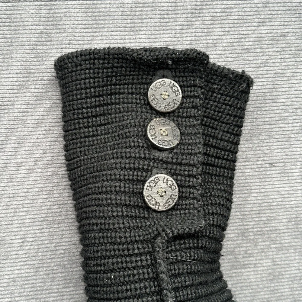 UGG Australia Classic Cardy Black‎ Knit Tall Boots 5819 Womens Size 7